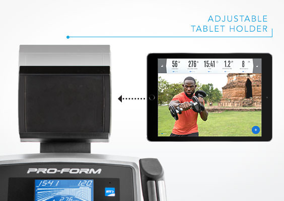 Integrated, Adjustable Tablet Holder with DeVice Grip™ Technology